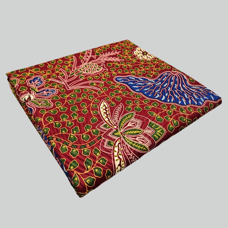 46인치 * 6야드 녹색 잎사귀 프린트 레드 아프리카  - Sewing Batik Fabric 리뷰 및 가격