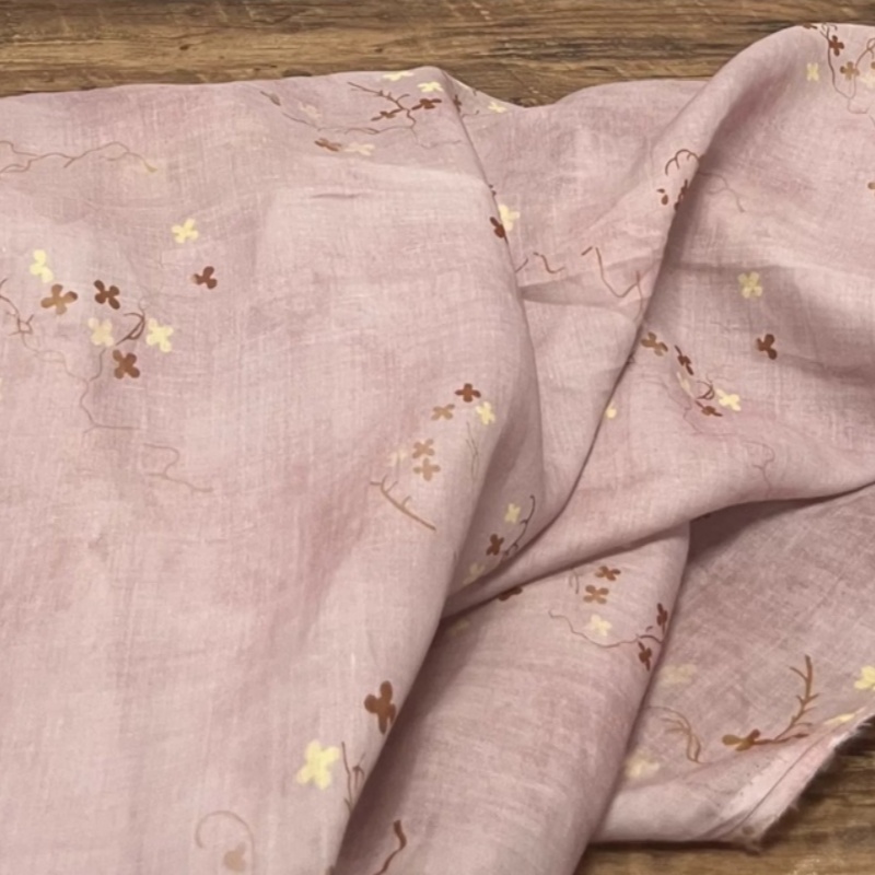 보헤미안 스타일의 라미 린넨 원단, 옅은 분홍색, 벚꽃 - Vintage Sewing Textile 리뷰 및 가격