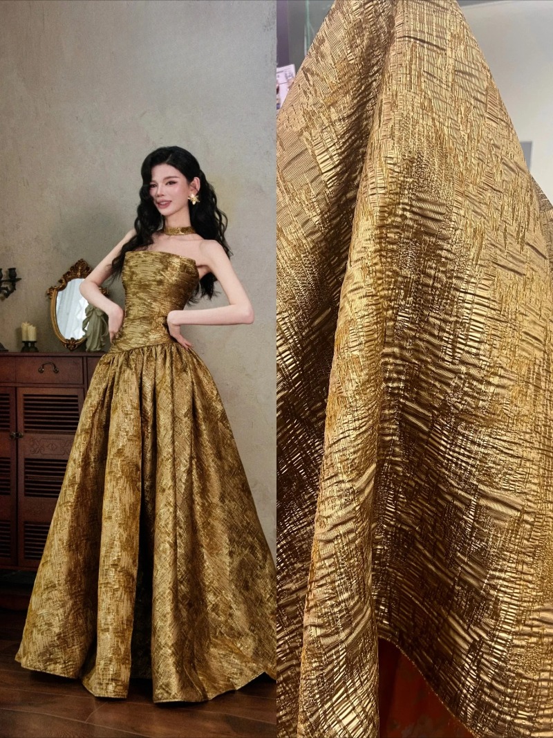 브론즈 브라운 텍스처드 불규칙 자카드 원단 빈티지 직물 - Vintage Sewing Textile 리뷰 및 가격